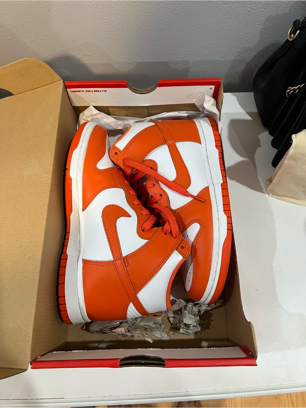Nike Dunk High Orange and White